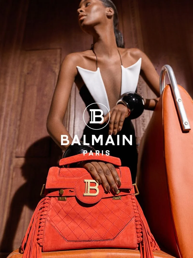 未使用　¥155400 BALMAIN(バルマン)シルク/ヌートリアリバーシブル Africa Penalver + Tami Williams for Balmain SS 2020 Collection